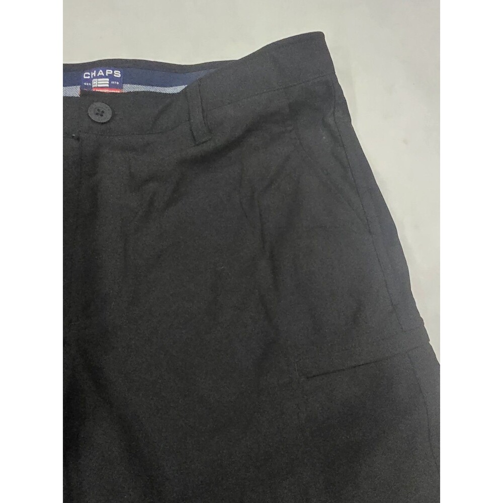 Chaps Mens Golf Shorts Size 34 Black Relaxed Fit 8" Inseam Flat Front Polyester - Picture 6 of 12
